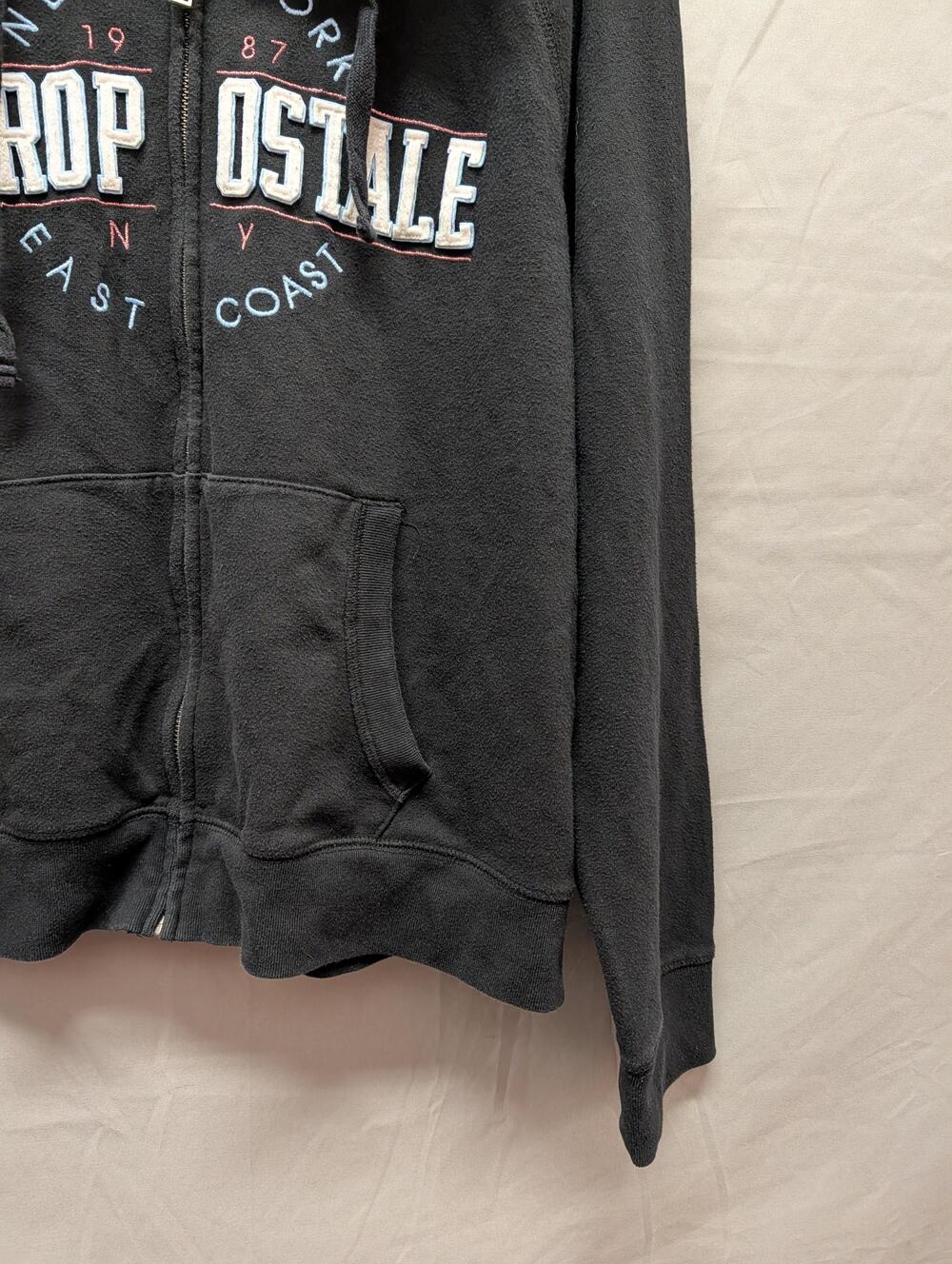 Aeropostale Hoodie Womens XS Black Full Zip Sweatshirt New York 1987 Graphic - Picture 5 of 12